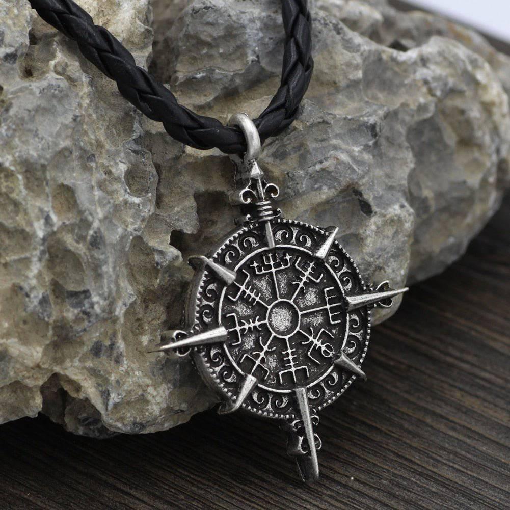 Viking Vegvisir Pin Protection Compass Lewis Chess Men Rook 