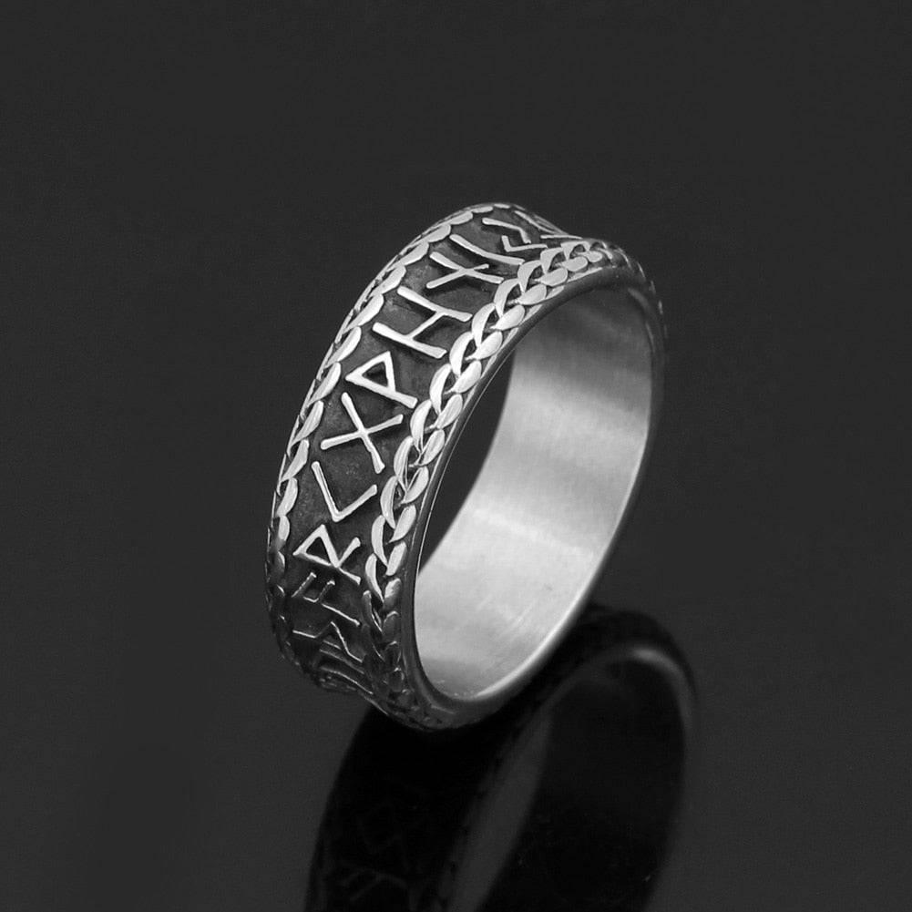 Viking Ring with Runes - Ornament Band with Norse Runes